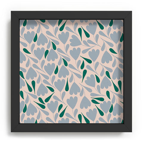 Menina Lisboa Blue Green Flowers Recessed Framing Square