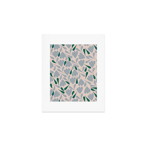 Menina Lisboa Blue Green Flowers Art Print