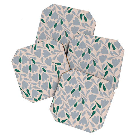 Menina Lisboa Blue Green Flowers Coaster Set