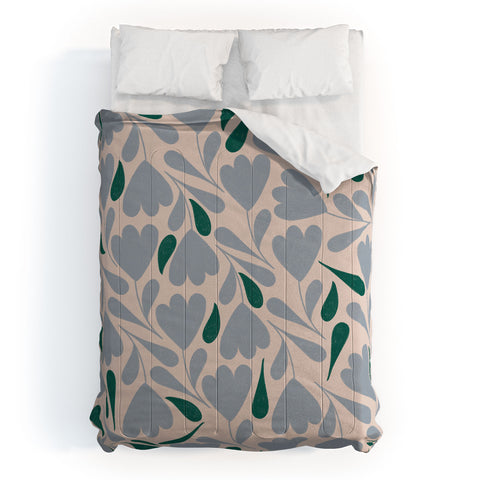 Menina Lisboa Blue Green Flowers Comforter