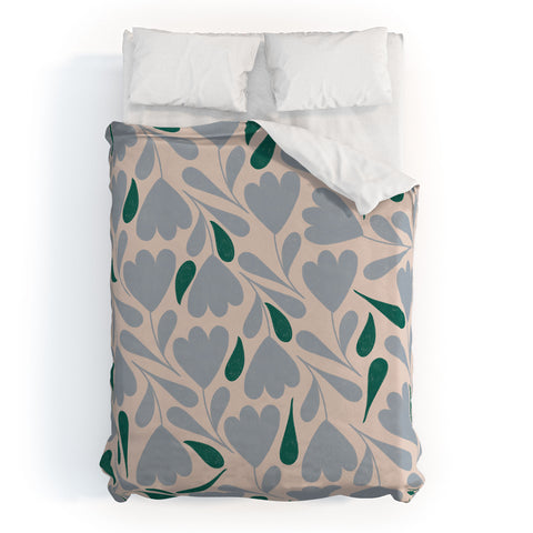 Menina Lisboa Blue Green Flowers Duvet Cover