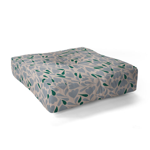 Menina Lisboa Blue Green Flowers Floor Pillow Square