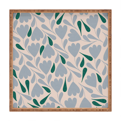 Menina Lisboa Blue Green Flowers Square Tray