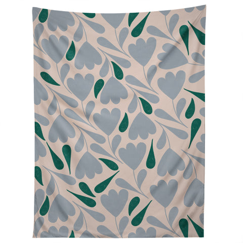 Menina Lisboa Blue Green Flowers Tapestry