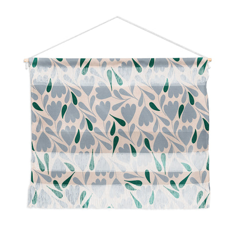 Menina Lisboa Blue Green Flowers Wall Hanging Landscape