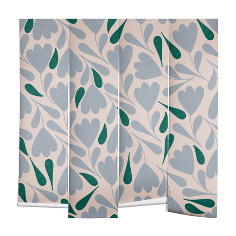 Menina Lisboa Blue Green Flowers Wall Mural