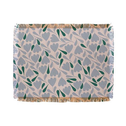 Menina Lisboa Blue Green Flowers Throw Blanket