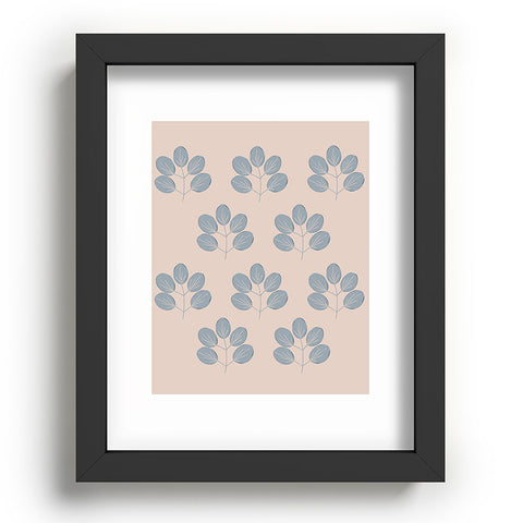 Menina Lisboa Blue Leaves Recessed Framing Rectangle
