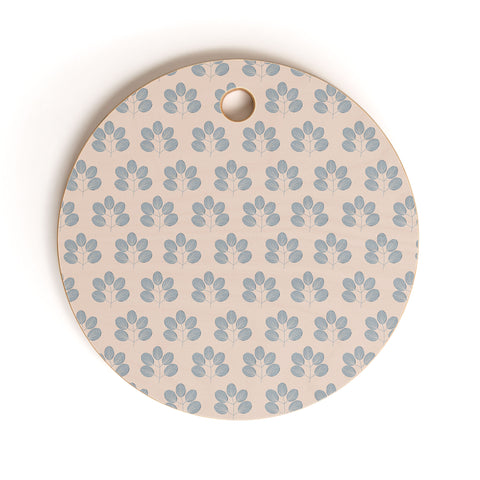 Menina Lisboa Blue Leaves Cutting Board Round