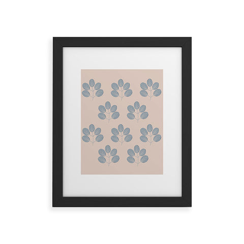 Menina Lisboa Blue Leaves Framed Art Print