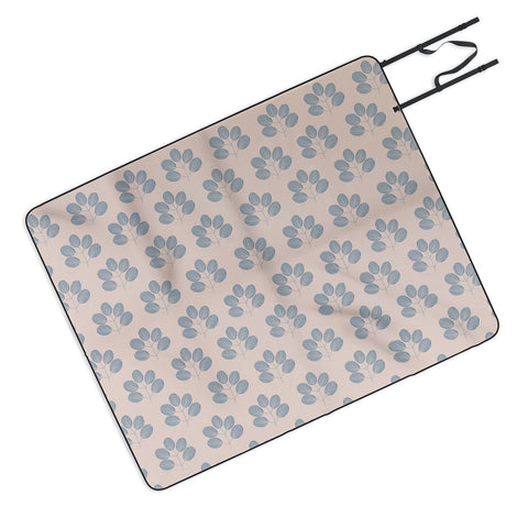 Menina Lisboa Blue Leaves Picnic Blanket