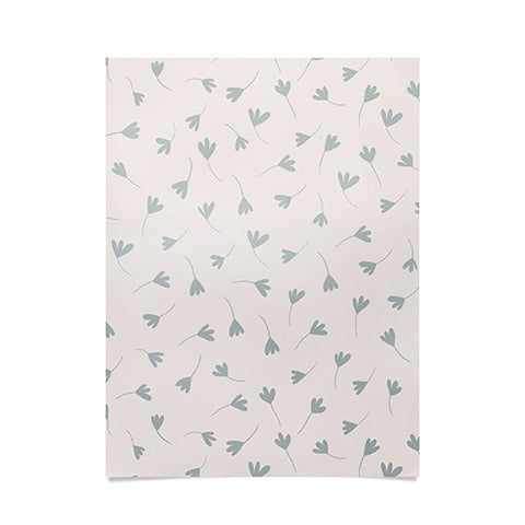 Menina Lisboa Blue Three Petal Daisies Poster