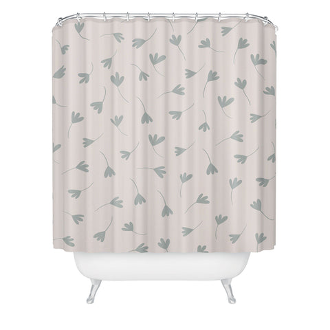 Menina Lisboa Blue Three Petal Daisies Shower Curtain