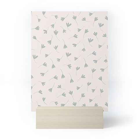 Menina Lisboa Blue Three Petal Daisies Mini Art Print