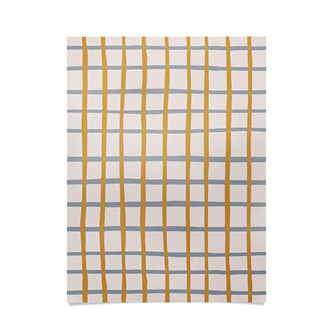 Menina Lisboa Blue Yellow Stripes Poster