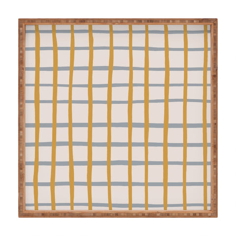 Menina Lisboa Blue Yellow Stripes Square Tray