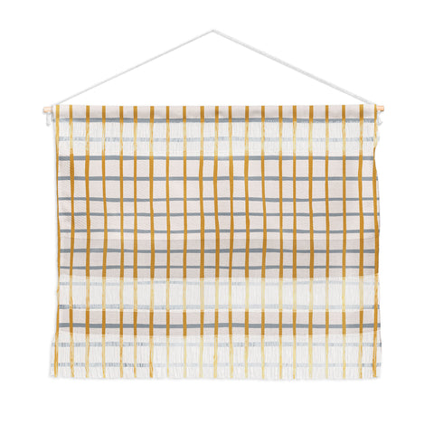 Menina Lisboa Blue Yellow Stripes Wall Hanging Landscape