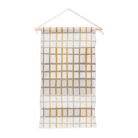 Menina Lisboa Blue Yellow Stripes Wall Hanging Portrait