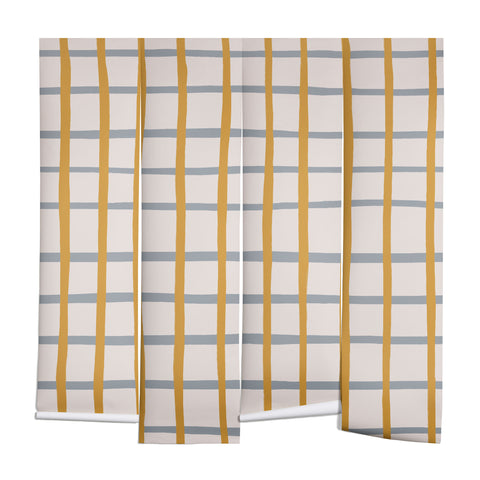 Menina Lisboa Blue Yellow Stripes Wall Mural