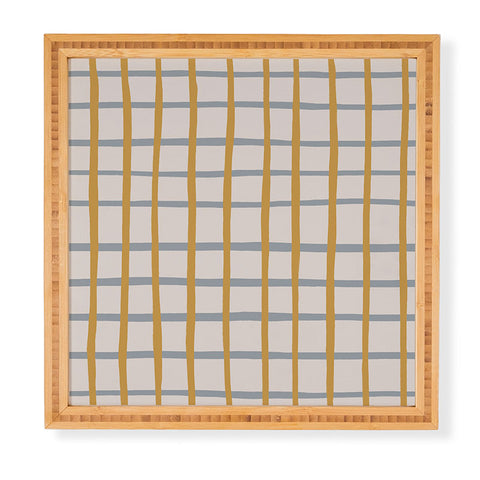 Menina Lisboa Blue Yellow Stripes Framed Wall Art