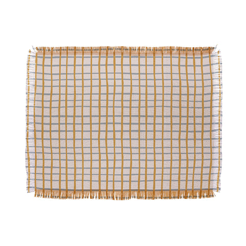 Menina Lisboa Blue Yellow Stripes Throw Blanket