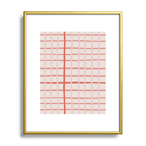 Menina Lisboa Candy Valentine Stripes Metal Framed Art Print