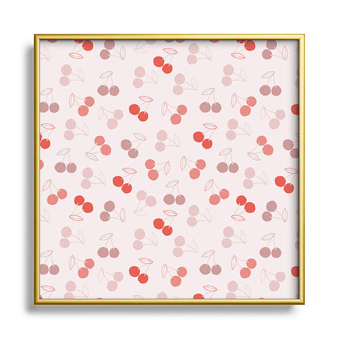 Menina Lisboa Cherry Valentine Square Metal Framed Art Print