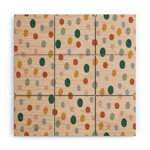 Menina Lisboa Colorful Dots Wood Wall Mural