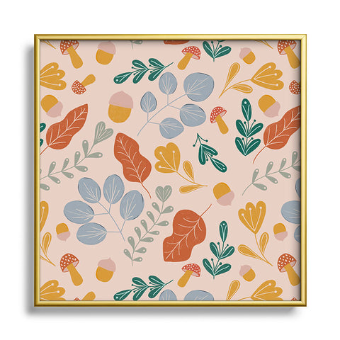 Menina Lisboa Colorful Fall Square Metal Framed Art Print