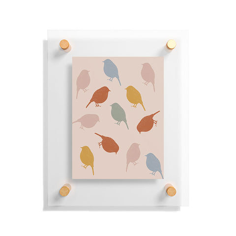 Menina Lisboa Colourful Robins Floating Acrylic Print