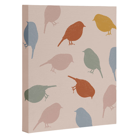 Menina Lisboa Colourful Robins Art Canvas