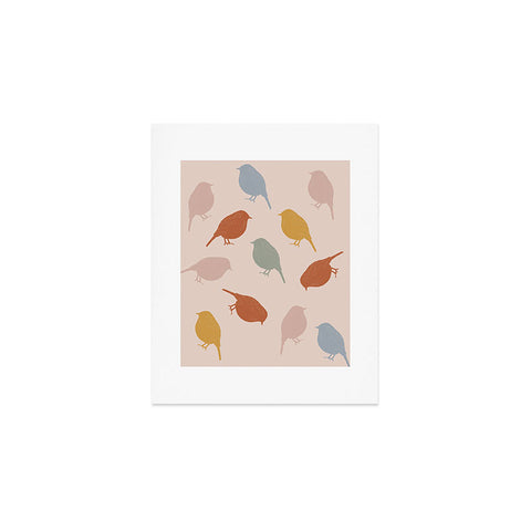 Menina Lisboa Colourful Robins Art Print