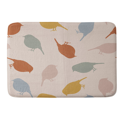 Menina Lisboa Colourful Robins Memory Foam Bath Mat