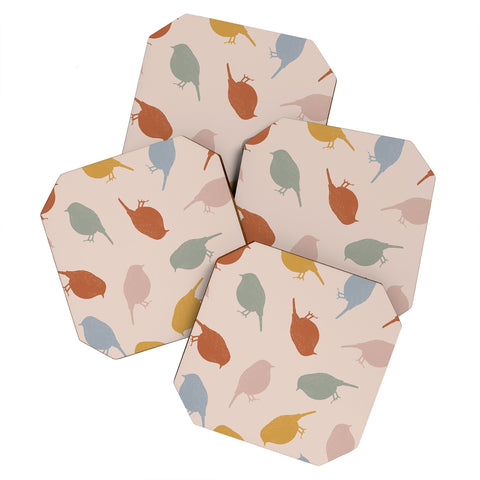 Menina Lisboa Colourful Robins Coaster Set