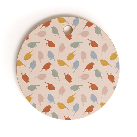 Menina Lisboa Colourful Robins Cutting Board Round