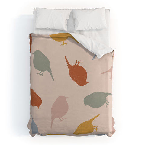 Menina Lisboa Colourful Robins Duvet Cover