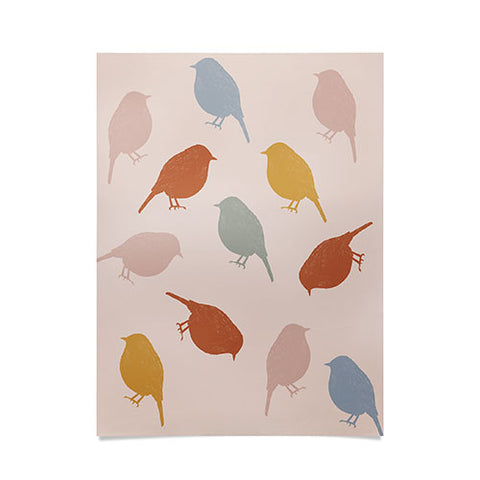 Menina Lisboa Colourful Robins Poster