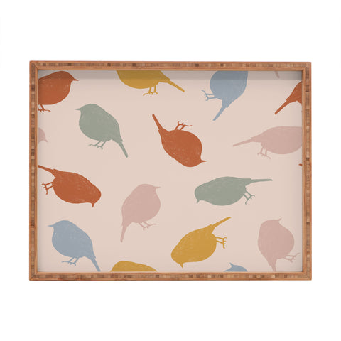 Menina Lisboa Colourful Robins Rectangular Tray