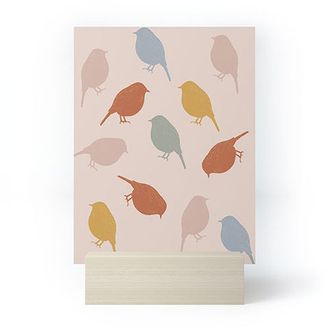 Menina Lisboa Colourful Robins Mini Art Print