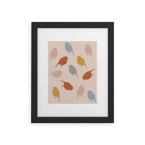 Menina Lisboa Colourful Robins Framed Art Print