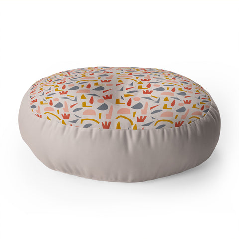 Menina Lisboa Colourful Terrazzo Floor Pillow Round