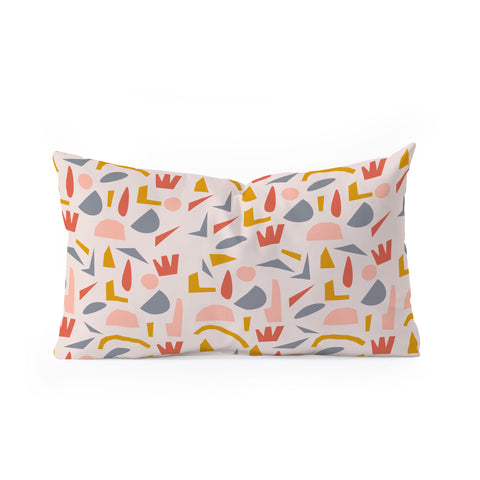 Menina Lisboa Colourful Terrazzo Oblong Throw Pillow