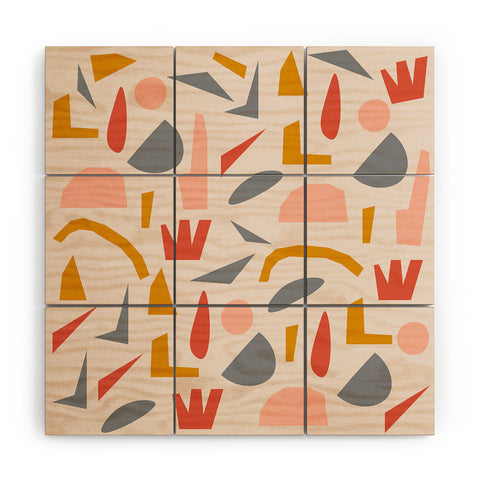 Menina Lisboa Colourful Terrazzo Wood Wall Mural