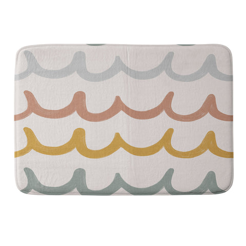 Menina Lisboa Cute Waves Memory Foam Bath Mat