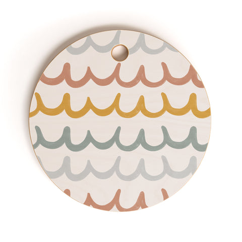 Menina Lisboa Cute Waves Cutting Board Round