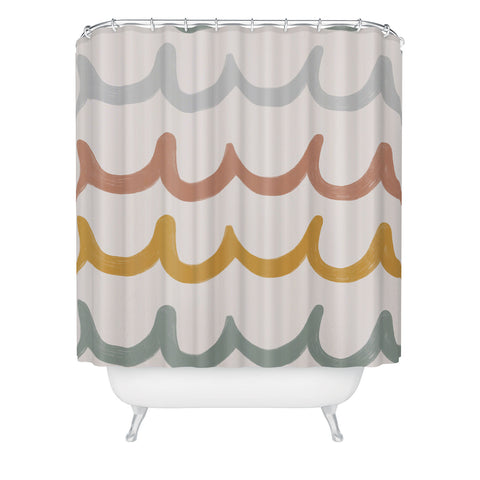 Menina Lisboa Cute Waves Shower Curtain