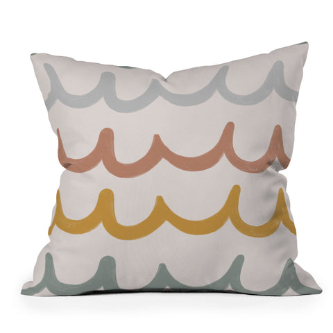 Menina Lisboa Cute Waves Outdoor Throw Pillow