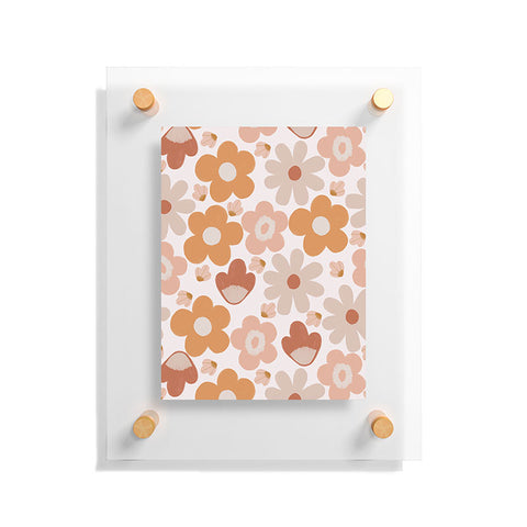 Menina Lisboa Earthy Terracotta Flowers Floating Acrylic Print