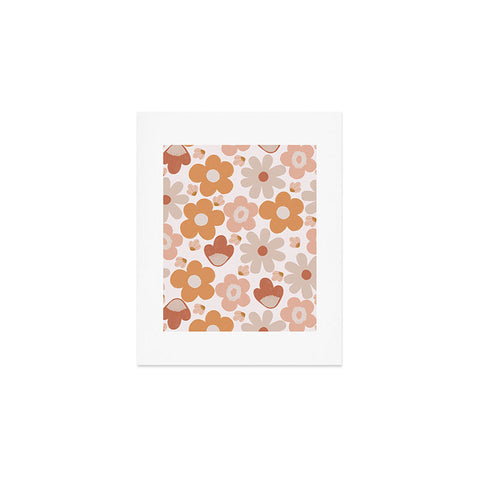 Menina Lisboa Earthy Terracotta Flowers Art Print