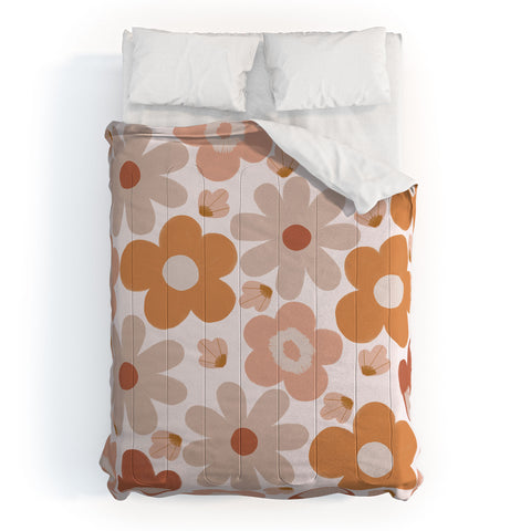 Menina Lisboa Earthy Terracotta Flowers Comforter